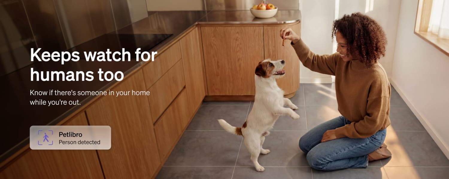 Dog and cat sitting beside a PETLIBRO smart feeder